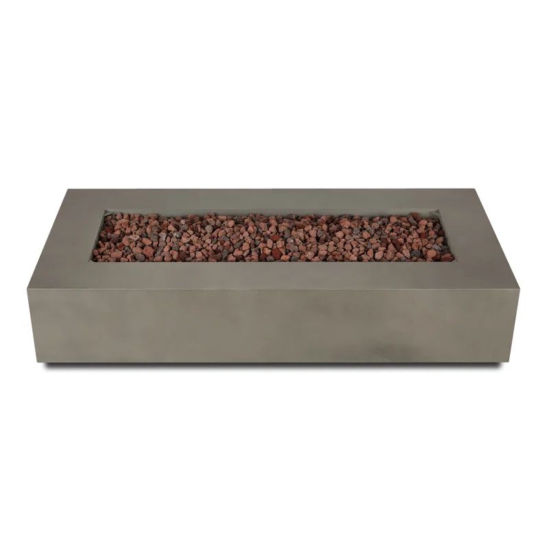 Aegean 70" Mist Gray Gas Fire Pit Table with Conversion Kit
