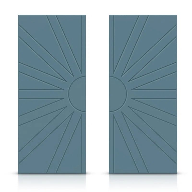 Dignity Blue Painted MDF Sliding Closet Doors, 84" x 80"