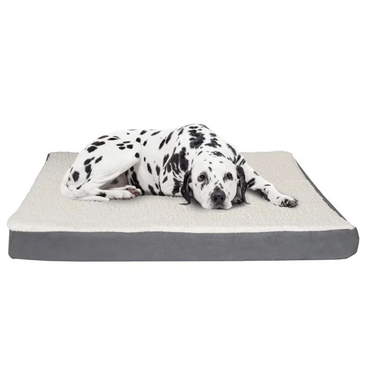 Extra-Large Gray Orthopedic Sherpa Pet Bed