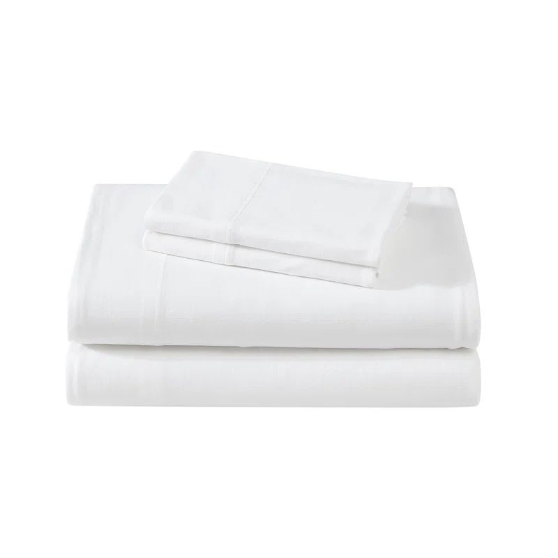 Full White Cotton Jersey Deep Pocket Sheet Set