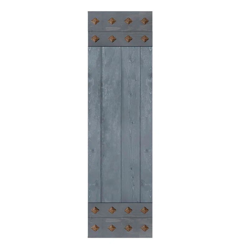 Mid-Century Modern 24" x 84" Dark Gray Solid Wood Sliding Barn Door Slab