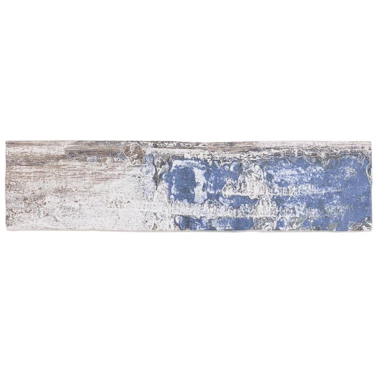 Strait Blue and White Ceramic Subway Wall Tile 3x12