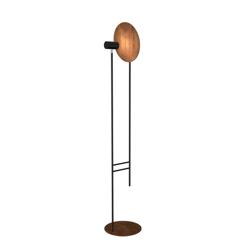 Imbuia and Black Adjustable Tripod Floor Lamp
