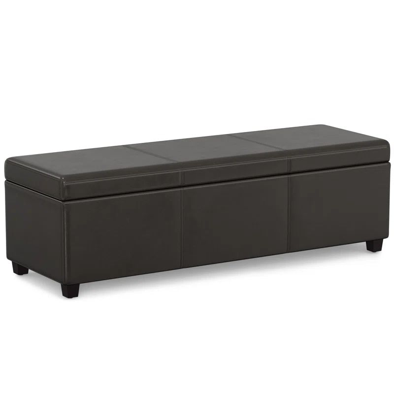 Tanners Brown Faux Leather Extra Large Storage Ottoman Bench