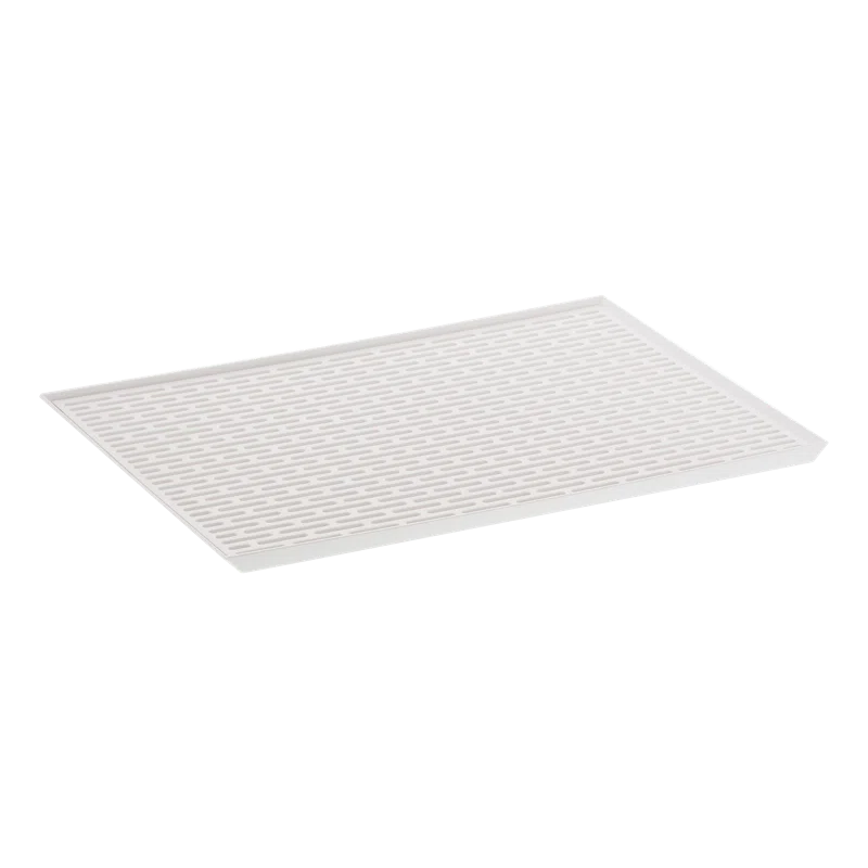 White Plastic Slim Kitchen Dish Drainer Mat