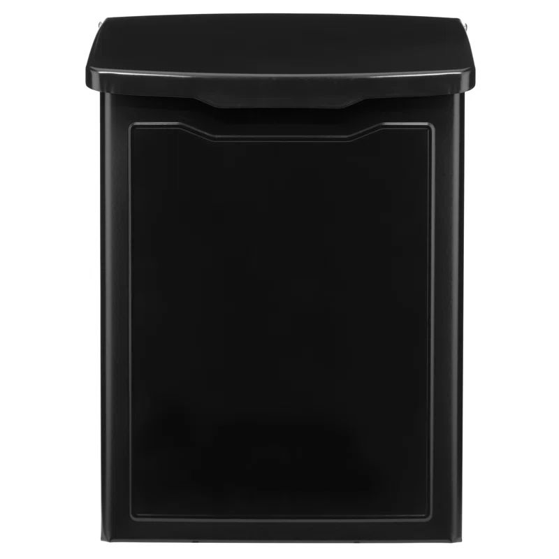 Black Galvanized Steel Wall Mount Mailbox with Embossed Front