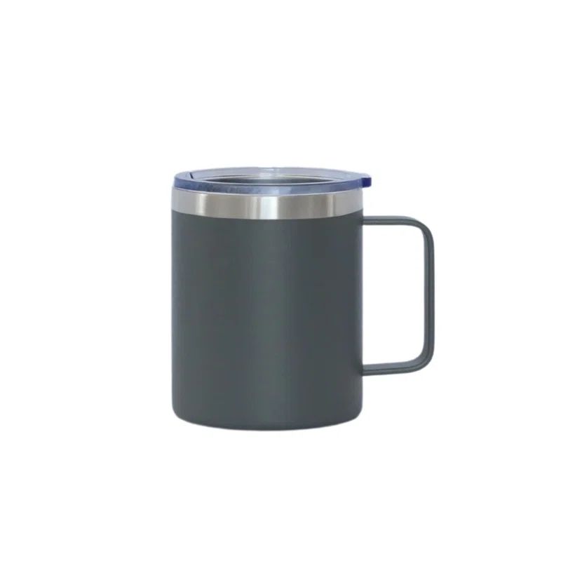 Grey 12 oz Double Wall Insulated Stainless Steel Travel Mug