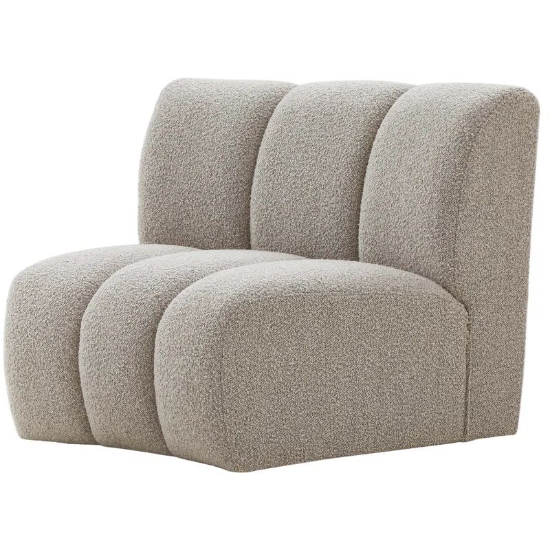 Infinity Taupe Boucle Fabric 43" Contemporary Modular Chair