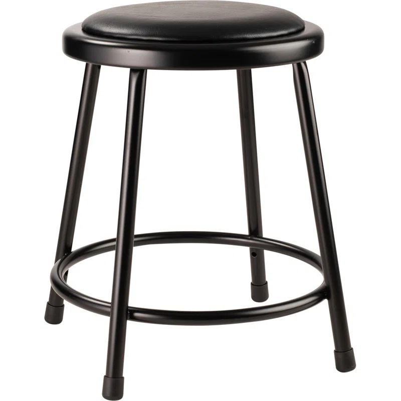 Black 18" Heavy Duty Vinyl Padded Steel Stool