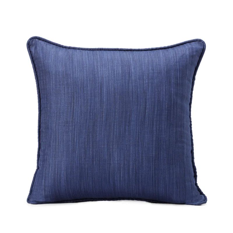 Prussian Blue Faux Silk Euro Cushion Covers, 18" x 18"
