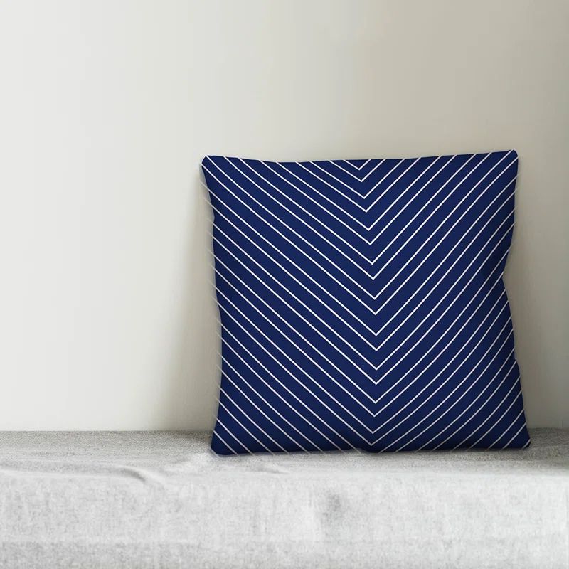 Blue Chevron 20" x 20" Polyester Pillow Cover