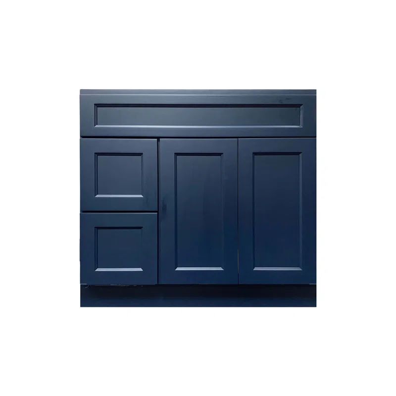 Blue 36" Shaker Style Single Bathroom Vanity Base