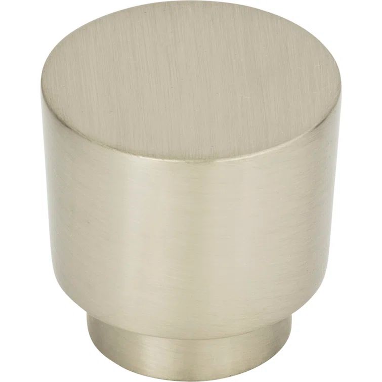 Brushed Nickel Round Modern Cabinet Knob with Mounting Hardware