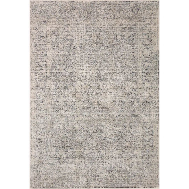 Stone and Mist Rectangular Wool and Synthetic Area Rug 7'-10" x 10'