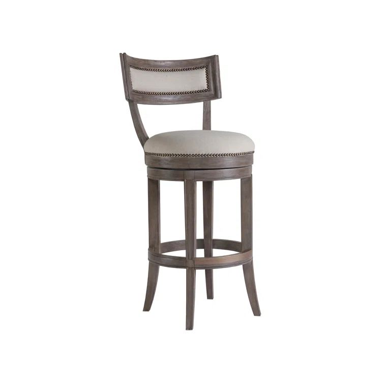 Aperitif Grigio Traditional Swivel Barstool in Warm Gray