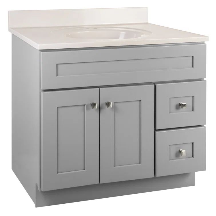 Brookings 37" Gray Wood Vanity with Cultured Marble Top