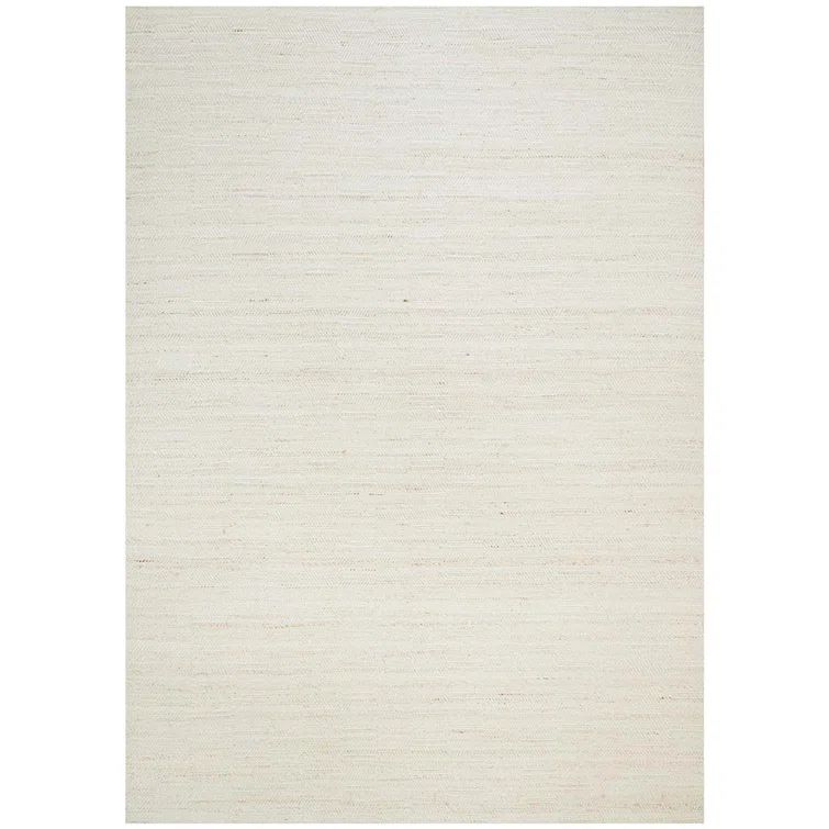 Elegant Ivory Hand-Knotted Wool & Viscose 9' x 12' Area Rug