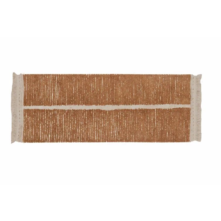 Brown Wool Reversible Tufted Stripe Runner Rug 2'7" x 7'6"