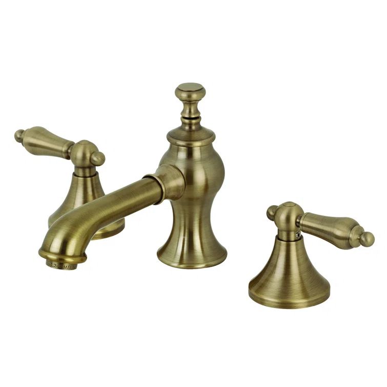 Vintage Brass 8" Widespread Elegant Bathroom Faucet