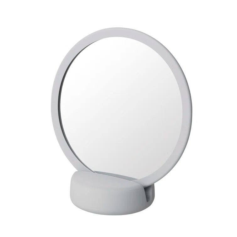 Modern Round Stainless Steel Countertop Magnifying Mirror