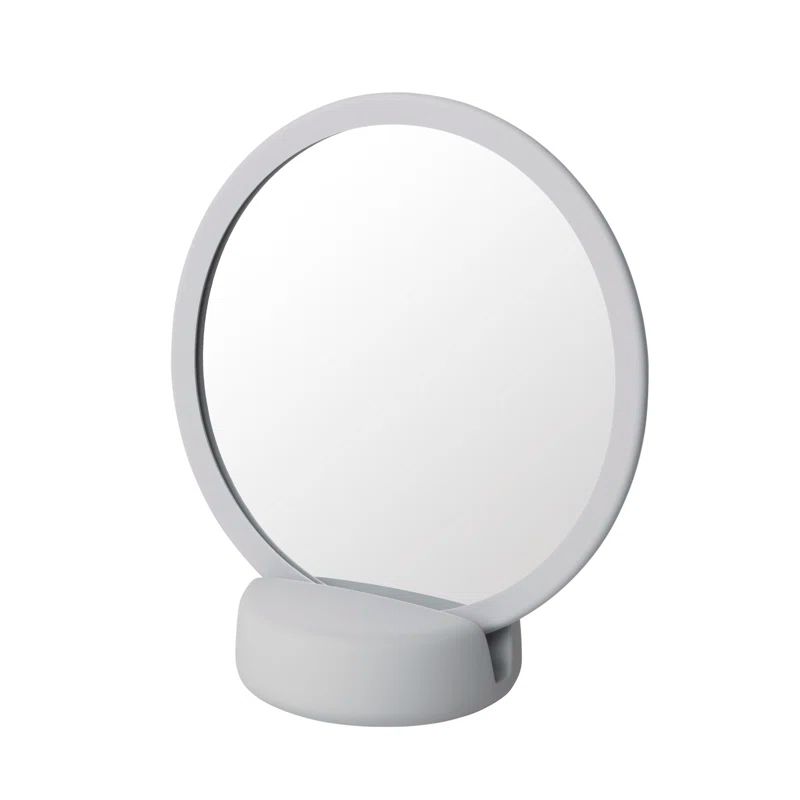 Modern Round Stainless Steel Countertop Magnifying Mirror