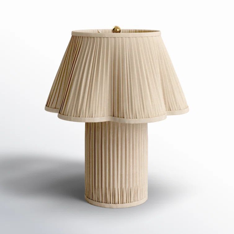Corrine Beige Linen Pleated Table Lamp