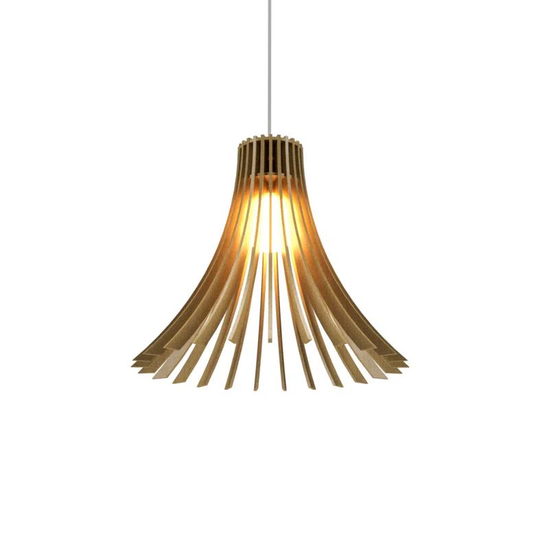 Imbuia Teak LED Pendant Light with Black Cord