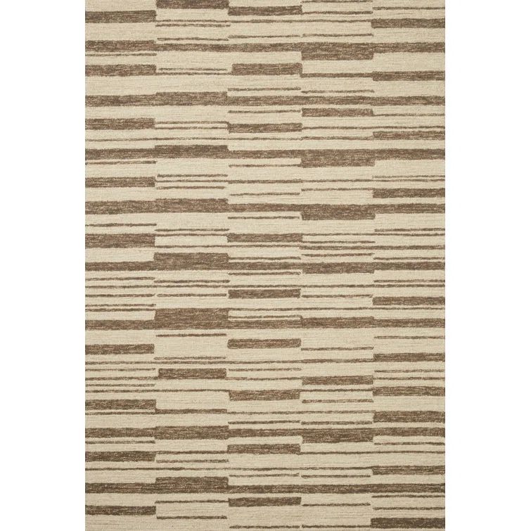 Ivory and Tobacco Hand-Tufted Wool Rectangular Rug