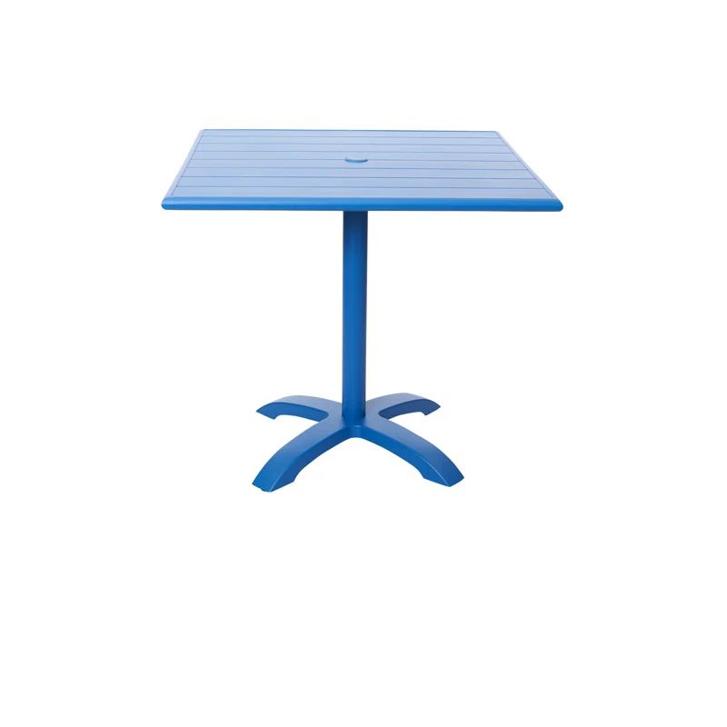Berry Blue Aluminum Square Dining Table for 2-4 Chairs