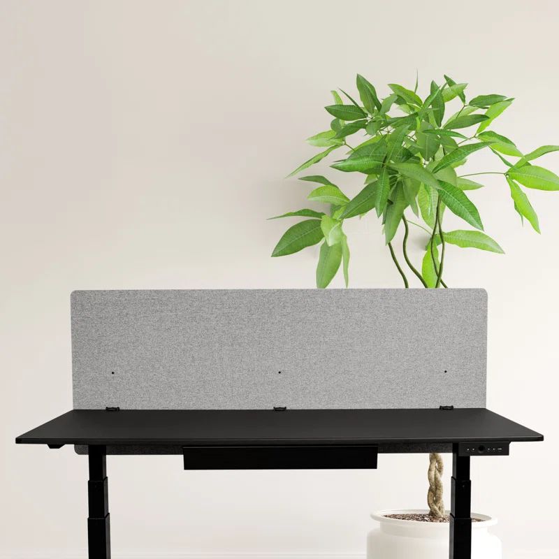 Cool Gray Acoustic Desk Divider with Clamp-On Design
