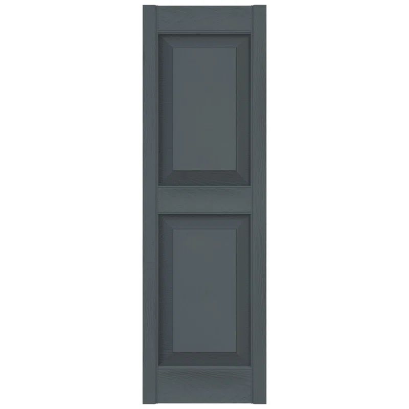 Storm Cloud Gray Raised Panel Vinyl Decorative Shutters, 12" x 35"