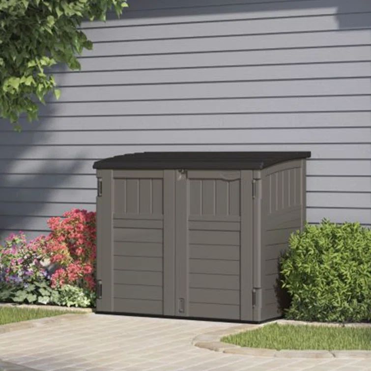 Suncast Gray Resin Horizontal Storage Shed with Floor Kit