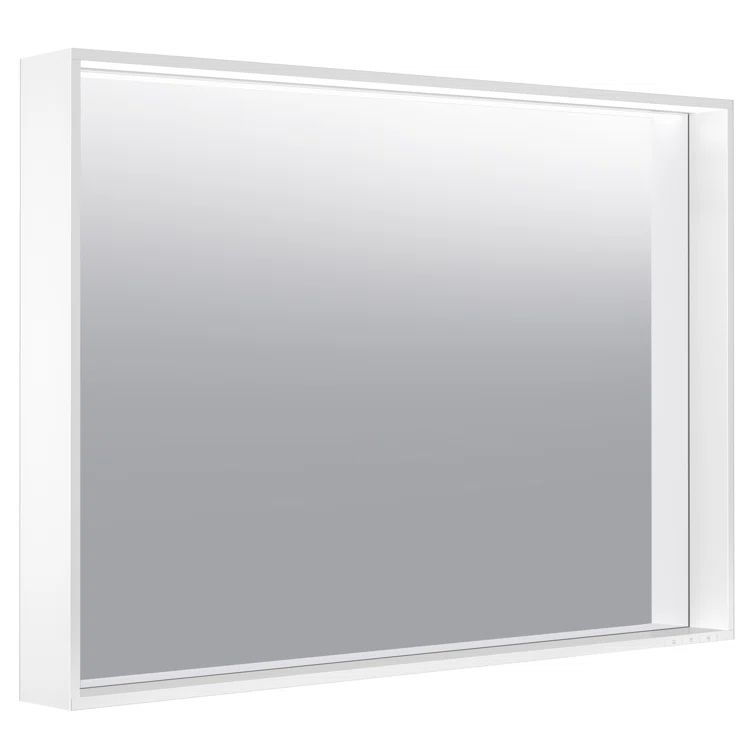 Silver Aluminum Rectangular LED Bathroom Mirror