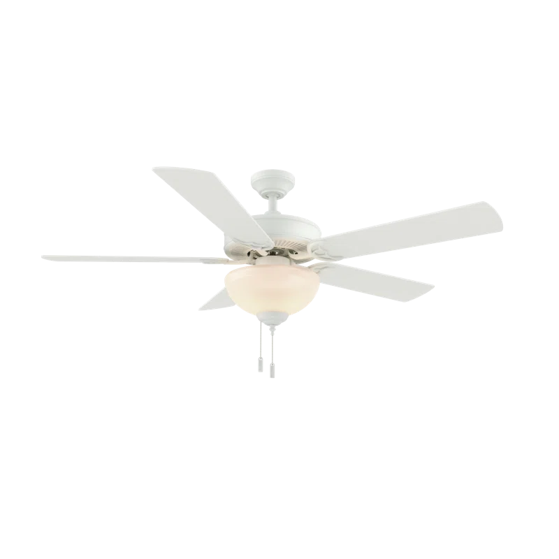 White 52'' Ceiling Fan with LED Light Kit and Reversible Blades