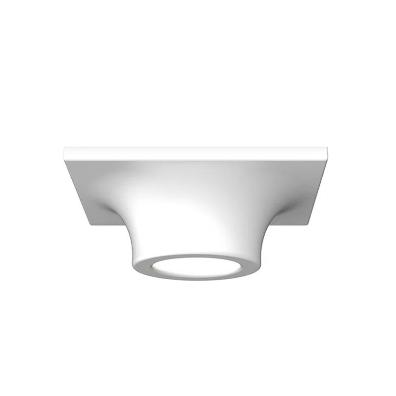 Satin White Zoom LED 6" Square-to-Round Flush Mount