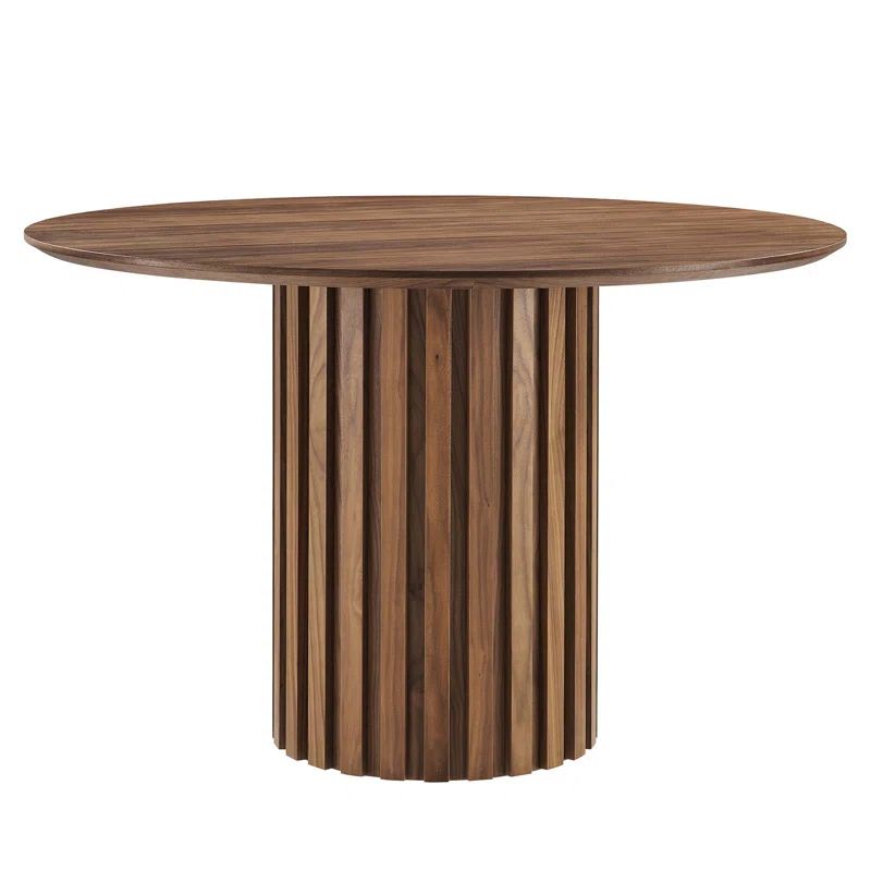 Senja 47" Round Walnut Mid-century Modern Dining Table