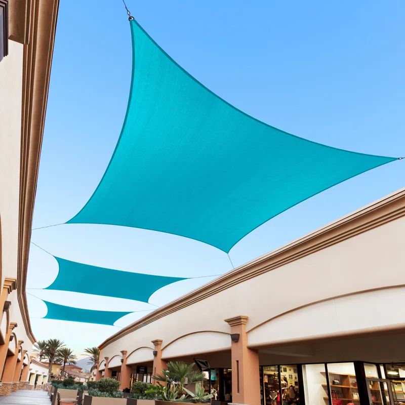Large Turquoise High-Density Polyethylene Patio Shade Sail