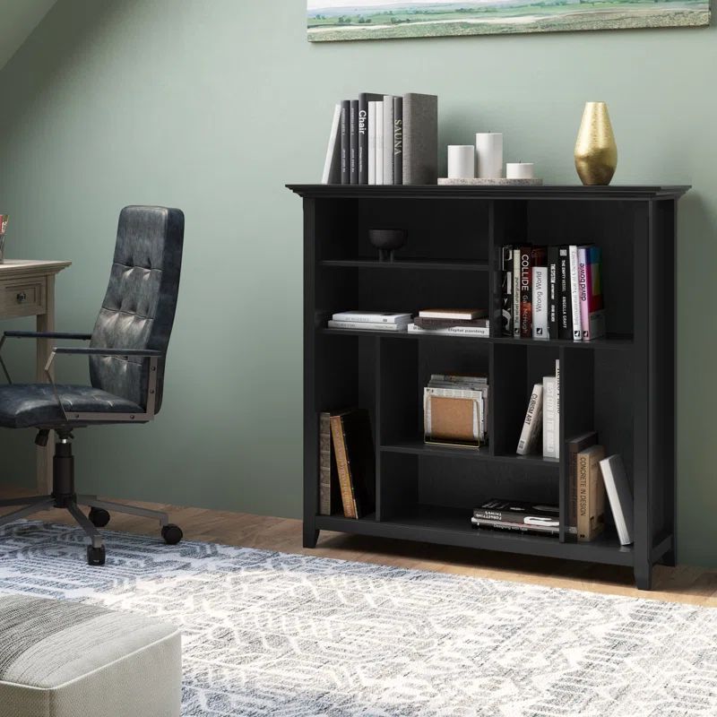 Amherst Handcrafted Solid Wood 44" Multi-Cube Storage Unit in Black