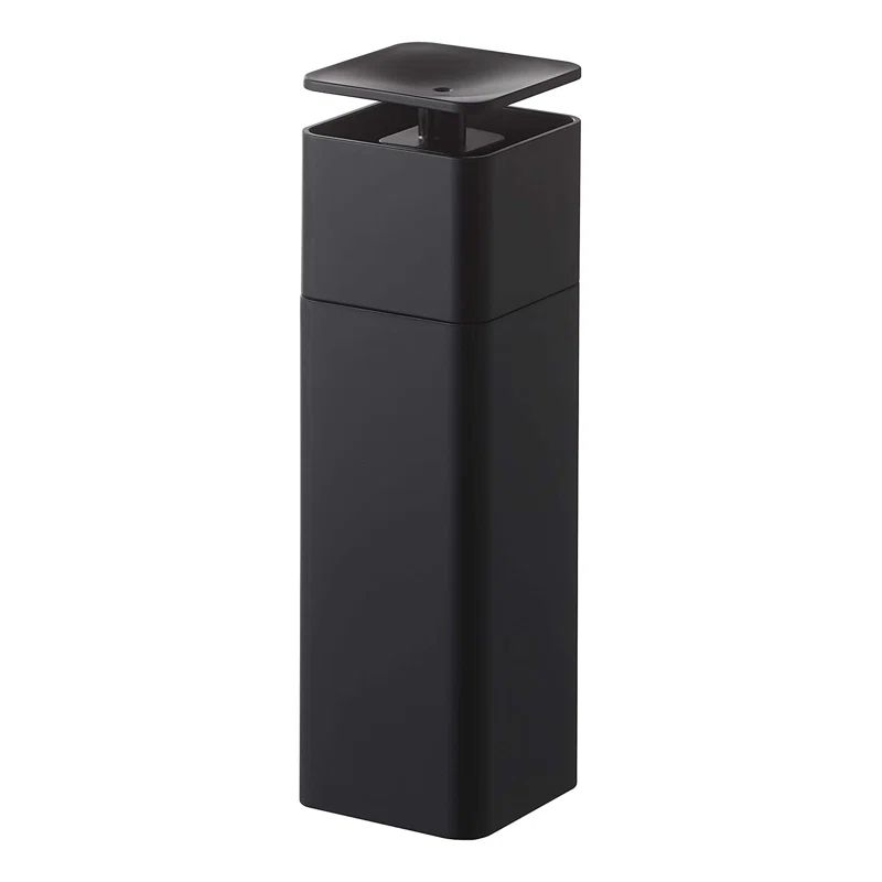 Black Plastic One-Handed Soap Dispenser, 8.5 oz