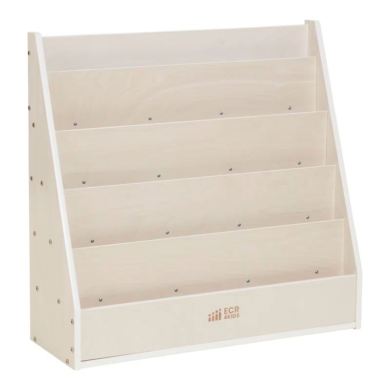 White Birch Wood Kids' Freestanding Book Display with Storage