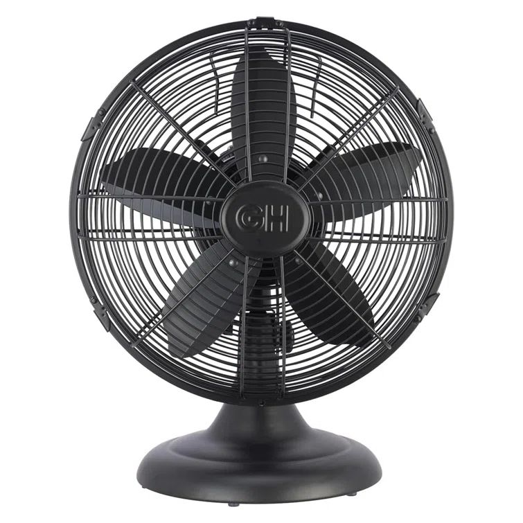 Breezewave Retro All-Metal 12" Oscillating Desk Fan