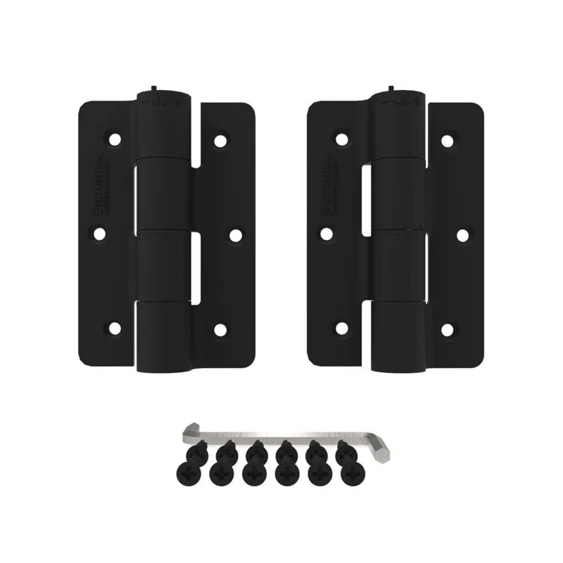 Matte Black Self-Closing Butterfly Gate Hinges with Screws