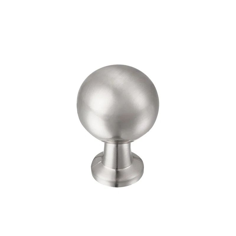 Brushed Nickel Round Cabinet Knob with Mounting Hardware