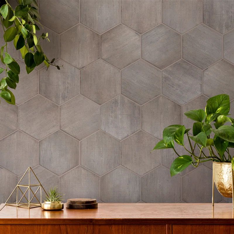 Terra Matte Hexagon Porcelain Tile for Indoor/Outdoor Use