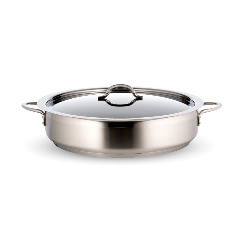 9-qt Stainless Steel Round Stock Pot with Dome Lid