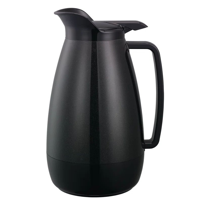 Black 2L ABS Plastic Thermo-Serv Carafe with Flip-Top Lid