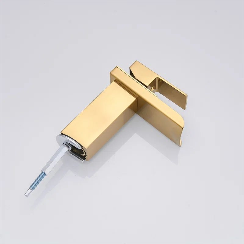 Matte Brushed Gold Single Handle Waterfall Bathroom Faucet