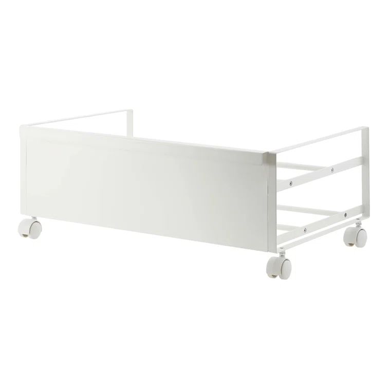 White Metal Rolling Shoe Rack with Wheels