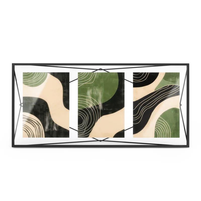 Black Geometric Wire Floating Picture Frame, 20x20