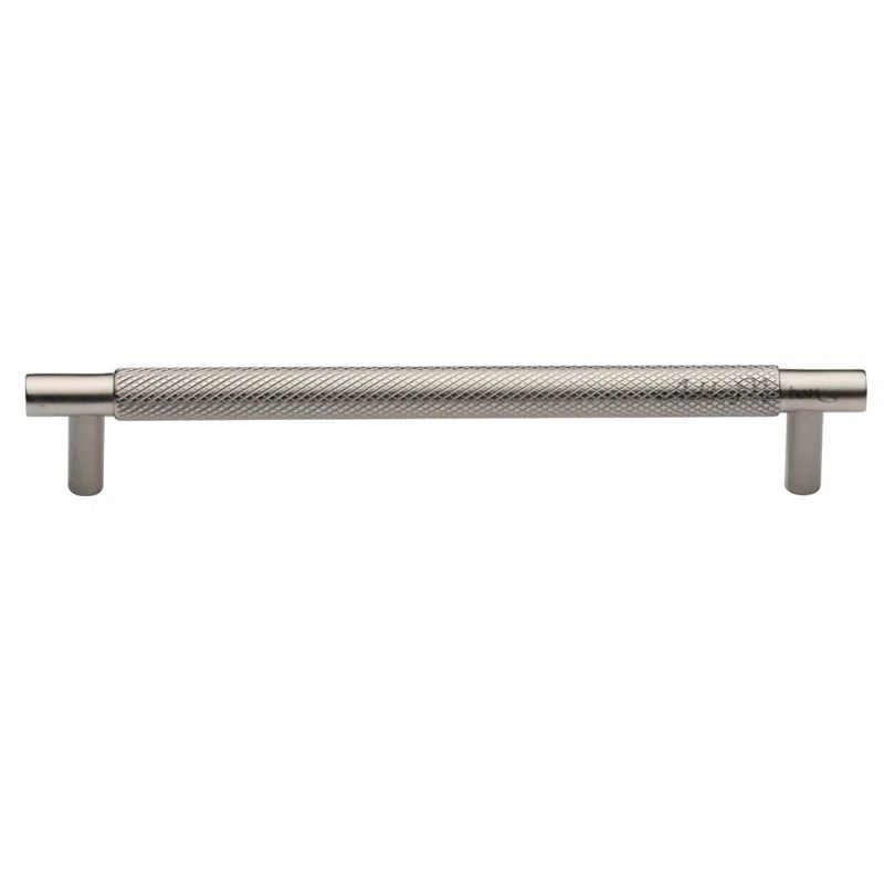 Satin Nickel Knurled 6'' Bar Pull with Mounting Hardware